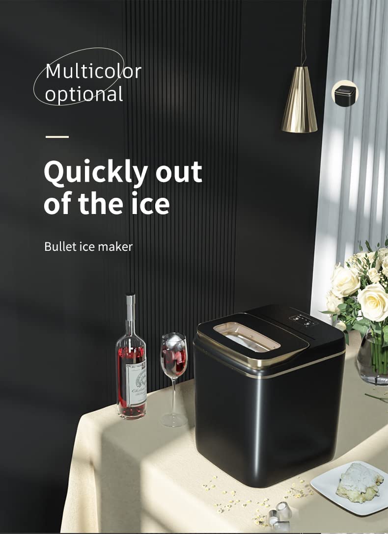 Counter Top Ice Makers with Self-Cleaning, Portable Ice Maker Countertop, 9 Cubes Ready in 8 Mins 26lbs/24hrs, Compact Ice Maker with Ice Scoop