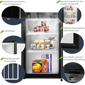 R.W.FLAME Mini Freezer 2.3 Cu.ft -Upright Freezer, Free Standing Small Freezer with Adjustable Thermostat, Mini Freezer Only for Bedroom/Dorm/Home/Office (Black)