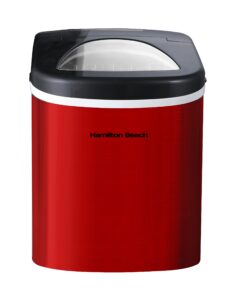 hamilton beach compact red stainless steel ice maker machine