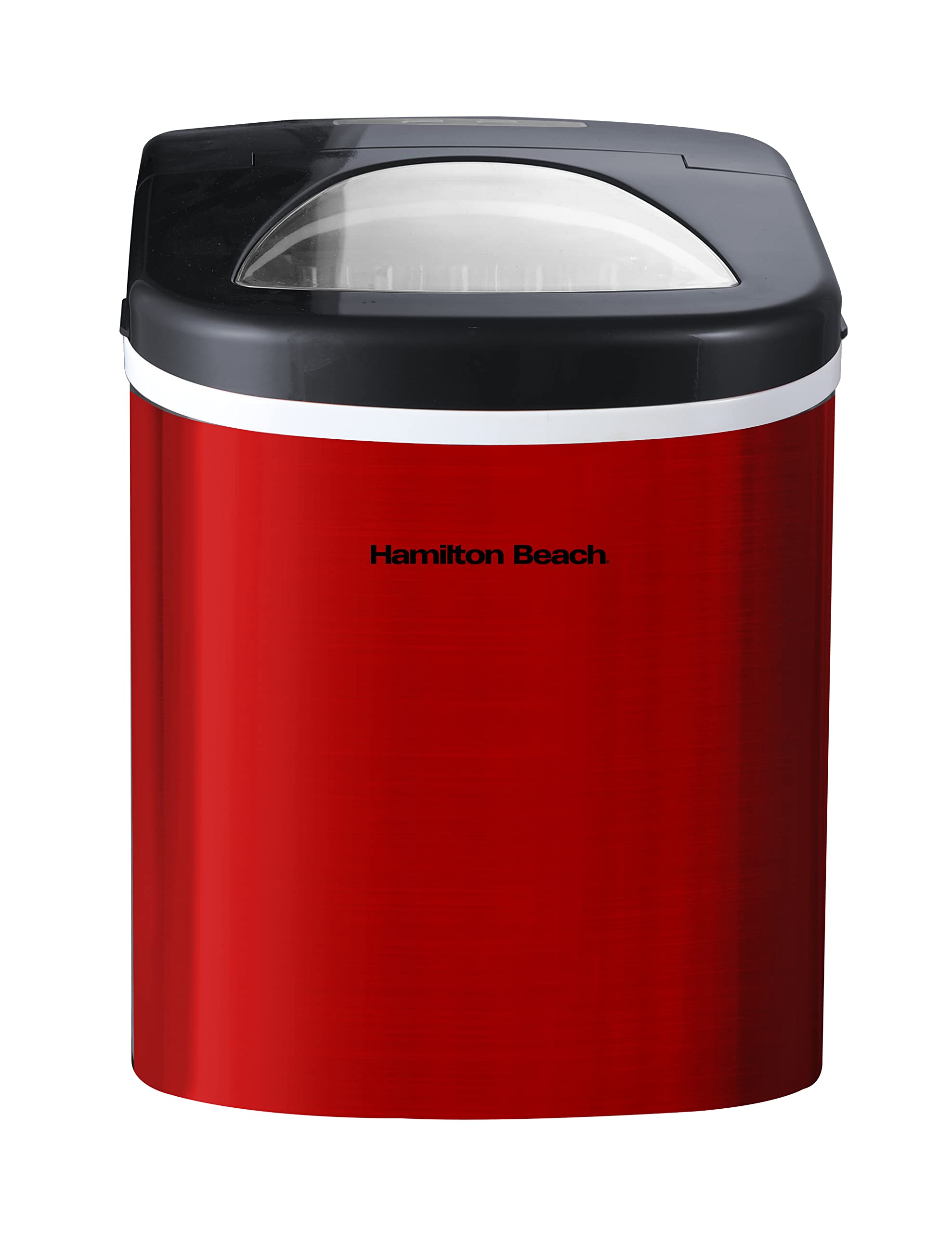 Hamilton Beach Compact Red Stainless Steel Ice Maker Machine