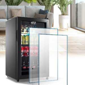 KRIB BLING Beverage Refrigerator and Cooler for 120 Cans, Mini Refrigerator with Wire Adjustable Shelving, Small Drink Dispenser Machine for Soda, Water, Beer, Wine for Dorm, Office, Bar