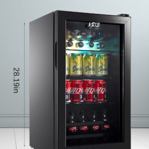 KRIB BLING Beverage Refrigerator and Cooler for 120 Cans, Mini Refrigerator with Wire Adjustable Shelving, Small Drink Dispenser Machine for Soda, Water, Beer, Wine for Dorm, Office, Bar