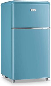 wanai compact refrigerator 3.5cu.ft classic retro refrigerator 2 door mini refrigerator adjustable remove glass shelves refrigerator suitable for dorm garage and office