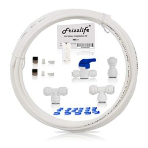 frizzlife imc-1 ice maker fridge water line installation kit fits for 1/4” & 3/8” connect water filtration system and reverse osmosis system