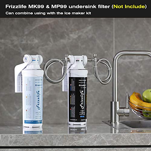 Frizzlife IMC-1 Ice Maker Fridge Water Line Installation Kit Fits for 1/4” & 3/8” Connect Water Filtration System and Reverse Osmosis System