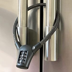 urban august french door refrigerator lock, black, combination lock, passcode unlock