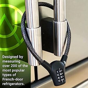 Urban August French Door Refrigerator Lock, Black, Combination Lock, Passcode Unlock