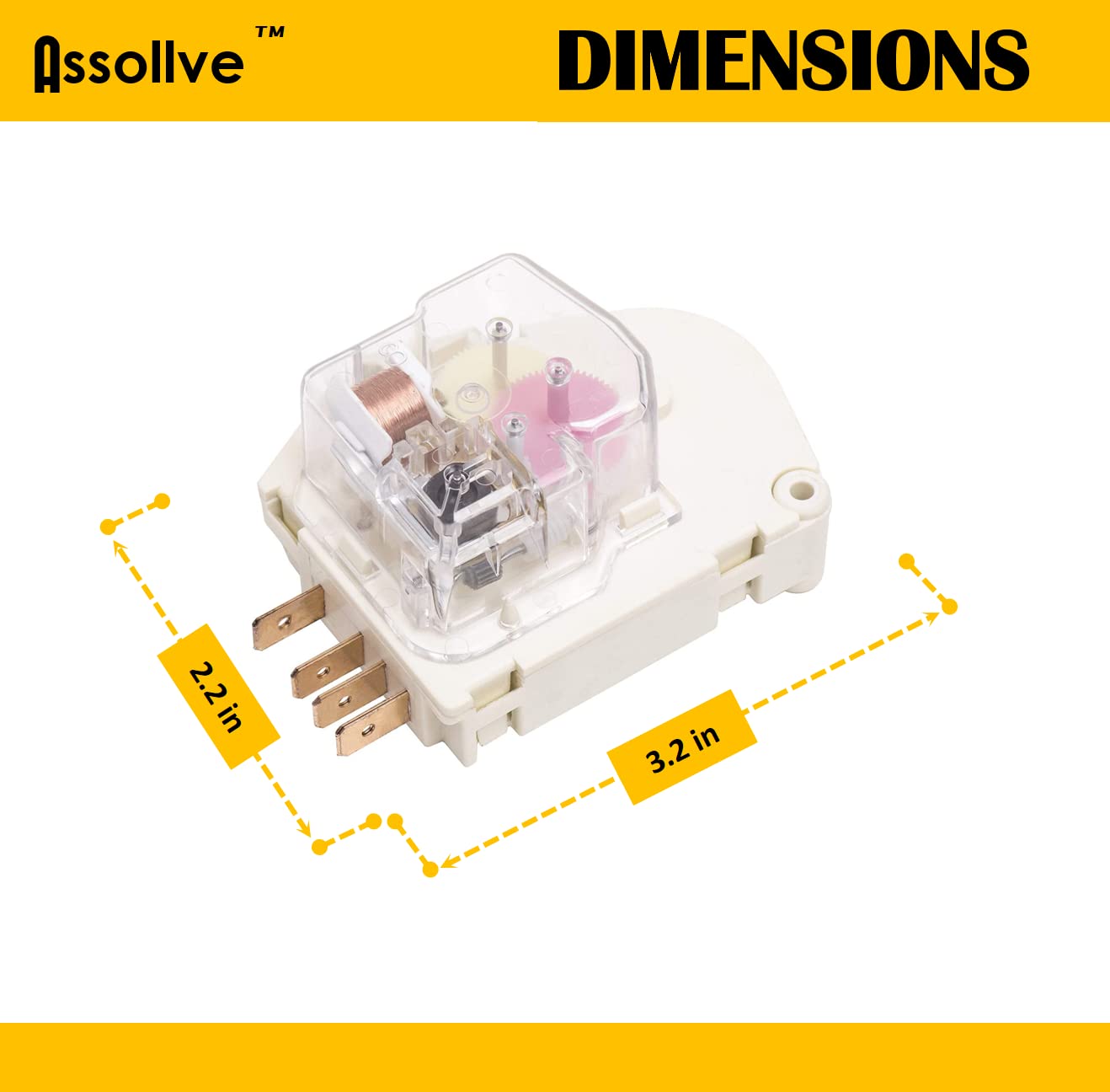 Assollve 2 PACKS 215846602 Refrigerator Defrost Timer Replacement Part Compatible with 215846606 240371001 241621501 AP2111929 PS423801 and more