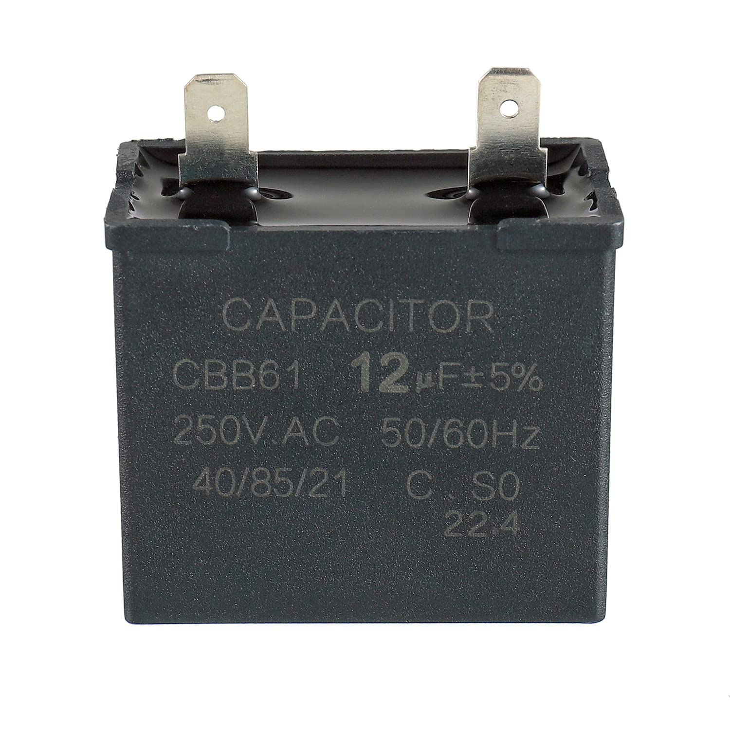 BOJACK 12uf Refrigerator Capacitor Compatible with WR62X79 JSU21X126 JSU21X126AOC JSU21X126AQC Replacement BCS42CKB CTH14CYXRLAD CTX16CIZDLAD DTS18ICRFRWW ESS25KSTFSS FCM5DMCWH