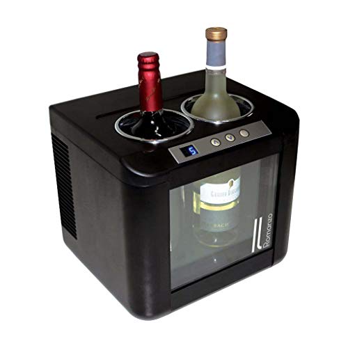 Vinotemp IL-OW002 Chiller Refrigerator with Open Countertop Freestanding Design Electric Wine Cooler with Adjustable Temperature Control, 2-Bottle, Black