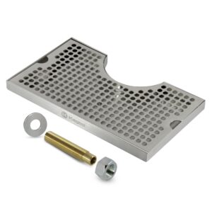 kegco dp-920d beer drip tray stainless surface mount 3" column cut-out with drain
