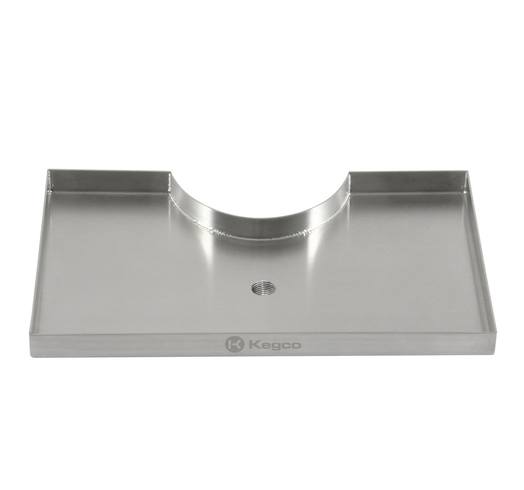 Kegco DP-920D Beer Drip Tray Stainless Surface Mount 3" Column Cut-Out with Drain