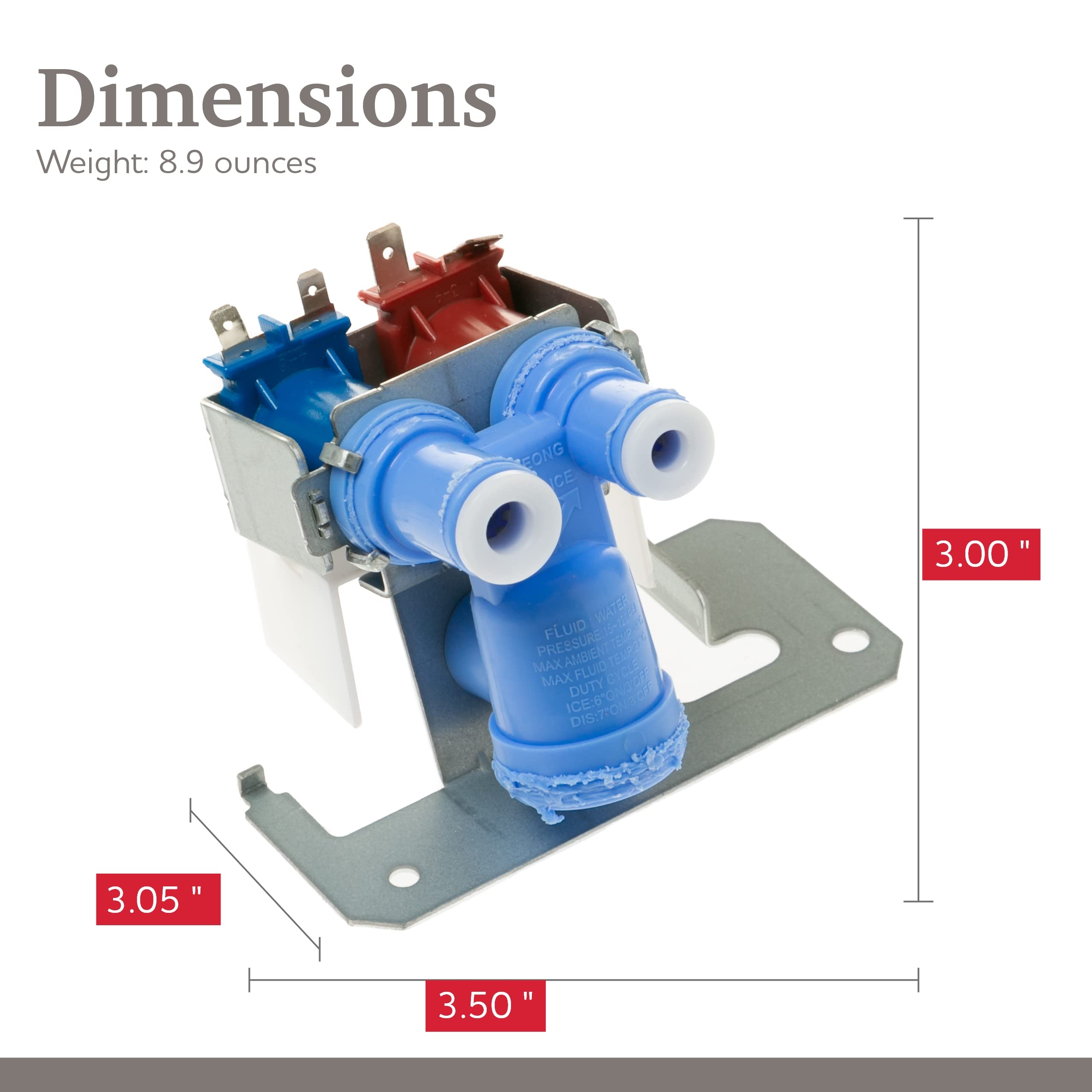 Parts Master Replacement for GE Refrigerator Water Valve with Guard - WR57X33326, PS16226572, AP6995571, 4960236, WV10032 - GE Refrigerator Parts