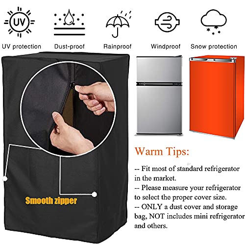 UCARE Mini Refrigerator Dust Cover Compatible with Midea WHD-113FSS1 Refrigerators, 420D Oxford Fabric Waterproof Dustproof Mini Fridge Freezer Cover Protector Refrigerator Covers