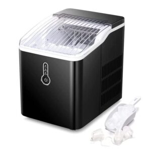countertop ice maker machine, portable compact ice cube maker with ice scoop & basket, 26lbs/24h ice machine for home/kitchen/of