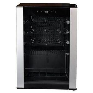 under counter wine cooler refrigerator, wine fridge built in/freestanding, under cabinet glass door stainless steel black wine and beverage cellar for home bar with led