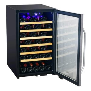 EdgeStar CWF440SZ 20 Inch Wide 44 Bottle Capacity Free Standing Wine Cooler with Reversible Door and LED Lighting