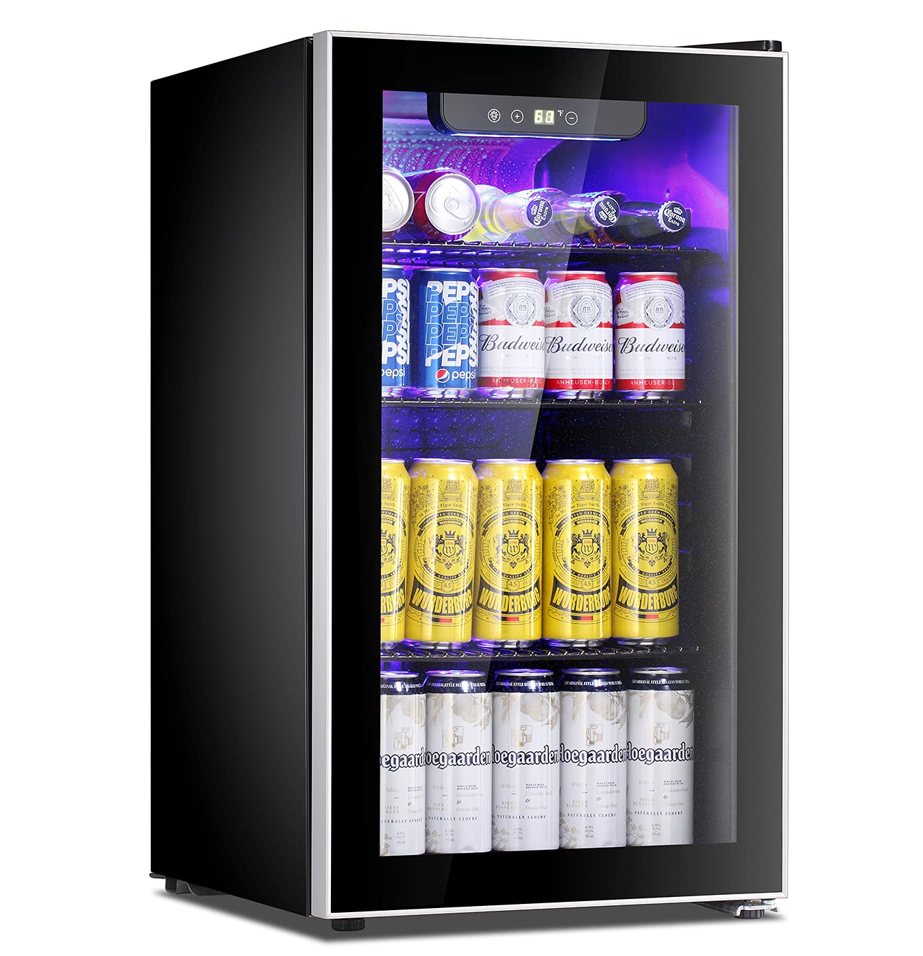 Antarctic Star Beverage Refrigerator Cooler, 100 Can Mini Fridge Glass Door for Soda Beer or Wine Glass Door Small Drink Dispenser Adjustable Clear Front for Home, Office or Bar, 3.1cu.ft.…