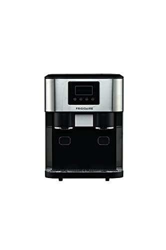 Frigidaire EFIC245-SS EFIC245 3-in-1 Countertop Crunchy Chewable Nugget Style Dual Ice Crusher and Cube Maker, Makes 33 Pounds in 24 Hours, 2 Sizes, with Water Dispenser and Line-in, Stainless Steel