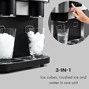 Frigidaire EFIC245-SS EFIC245 3-in-1 Countertop Crunchy Chewable Nugget Style Dual Ice Crusher and Cube Maker, Makes 33 Pounds in 24 Hours, 2 Sizes, with Water Dispenser and Line-in, Stainless Steel