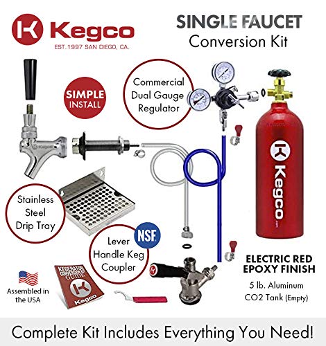 Kegco 3PDCK-5T Kegerator Kit, 1-Tap, Chrome