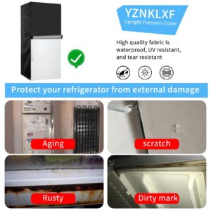 YZNKLXF Outdoor Refrigerator Cover For 8-12 Cubic Compact Freezer 24''L x 30''W x 67''H, 600D Upright Freezers Cover Protection For Outdoor Freezers Waterproof, Dustproof, Sun-Proof