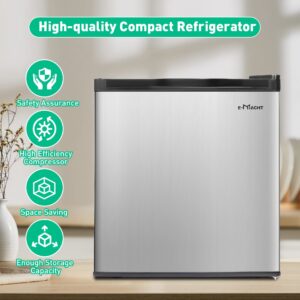 Mini Fridge with Freezer, Single Door Compact Refrigerator with Adjustable Legs, Adjustable Thermostat Control, Removable Shelf, Small Fridge Perfect for Home/Dorm/Office/Apartment, 1.6 Cu.Ft.