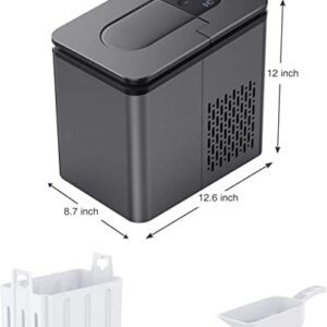 SOOPYK Ice Makers Countertop | Portable Ice Maker Cube | 27 lbs in 24 hrs | 9 Ice Cubes Per 5-8 Mins | Ice Maker Machine Self Cleaning Function | Ice Scoop and Basket,Stainless Steel