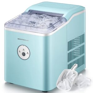 ice makers countertop, 28 lbs in 24 hours, 9 cubes ready in 6 mins, northclan portable ice cube maker machine with ice scoop and basket for home/kitchen/office/bar/party (1, mint, 1)