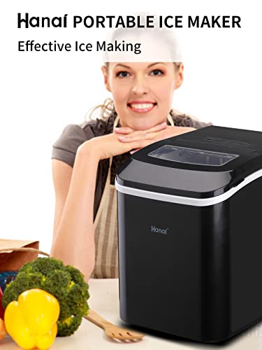 Ice Makers Countertop, 26lbs in 24 Hours, 9 Ice Cubes Ready in 7 Mins, Self-Cleaning Electric Ice Making Machine with Ice Scoop and Basket, L&S Bullet Sizes for Home Party Office Bar Camping