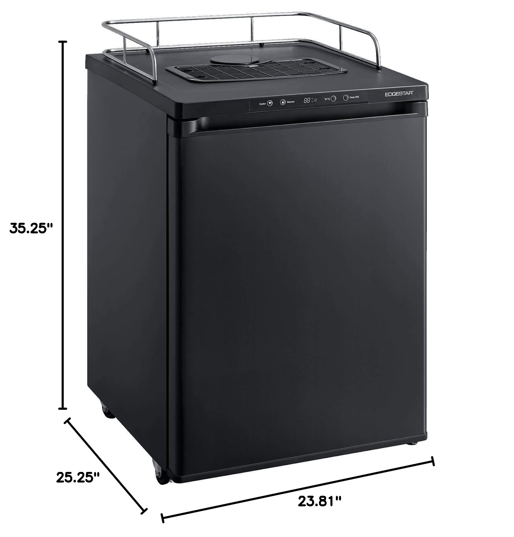 EdgeStar BR3002BL 24 Inch Wide Kegerator Conversion Refrigerator for Full Size Keg - Black