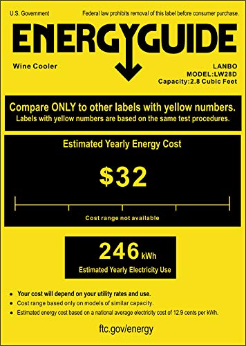 Lanbo 15 Inch Wide Dual Zone Compressor Wine Refrigerator, 28 Bottle