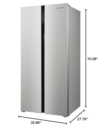 Hamilton Beach HBF2064 20.6 cu ft Counter Depth Full Size Refrigerator, Side Doors, Stainless