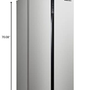 Hamilton Beach HBF2064 20.6 cu ft Counter Depth Full Size Refrigerator, Side Doors, Stainless