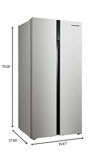 Hamilton Beach HBF2064 20.6 cu ft Counter Depth Full Size Refrigerator, Side Doors, Stainless