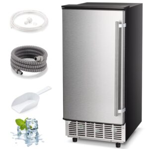 commercial ice maker machine,under counter ice machine with 80 lbs/day,stainless steel under counter freestanding commercial clear cube ice maker for bar,kitchen,party