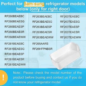 DA97-12650A, DA63-07104A Refrigerator Door Shelf Replacement Right Side Compatible with sam-sung RF260, RF261, RF263 Replaces 2692337,AP5620330,PS4176653 sam-sung Refrigerator Parts Fridge Shelf