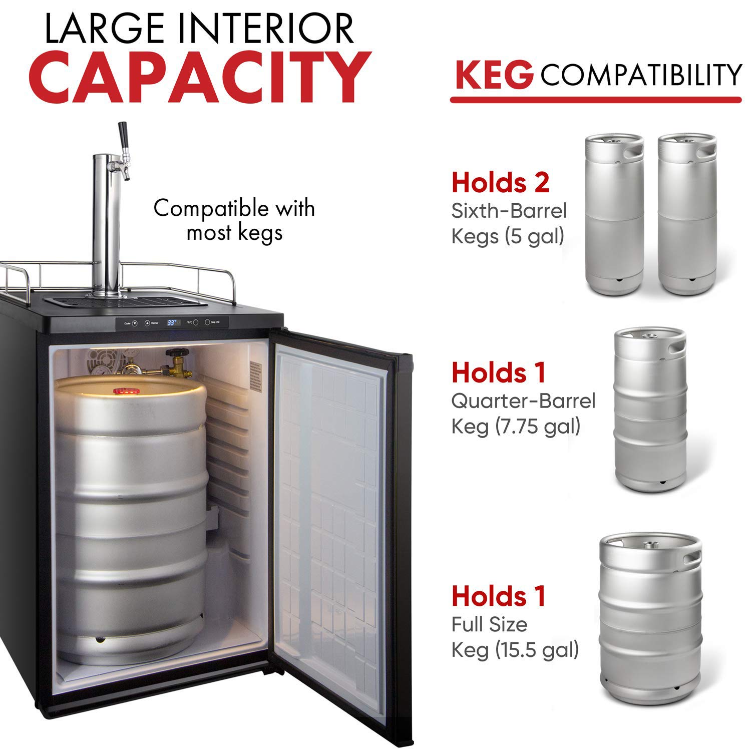 Kegco K309B-1 Keg Dispenser, Black