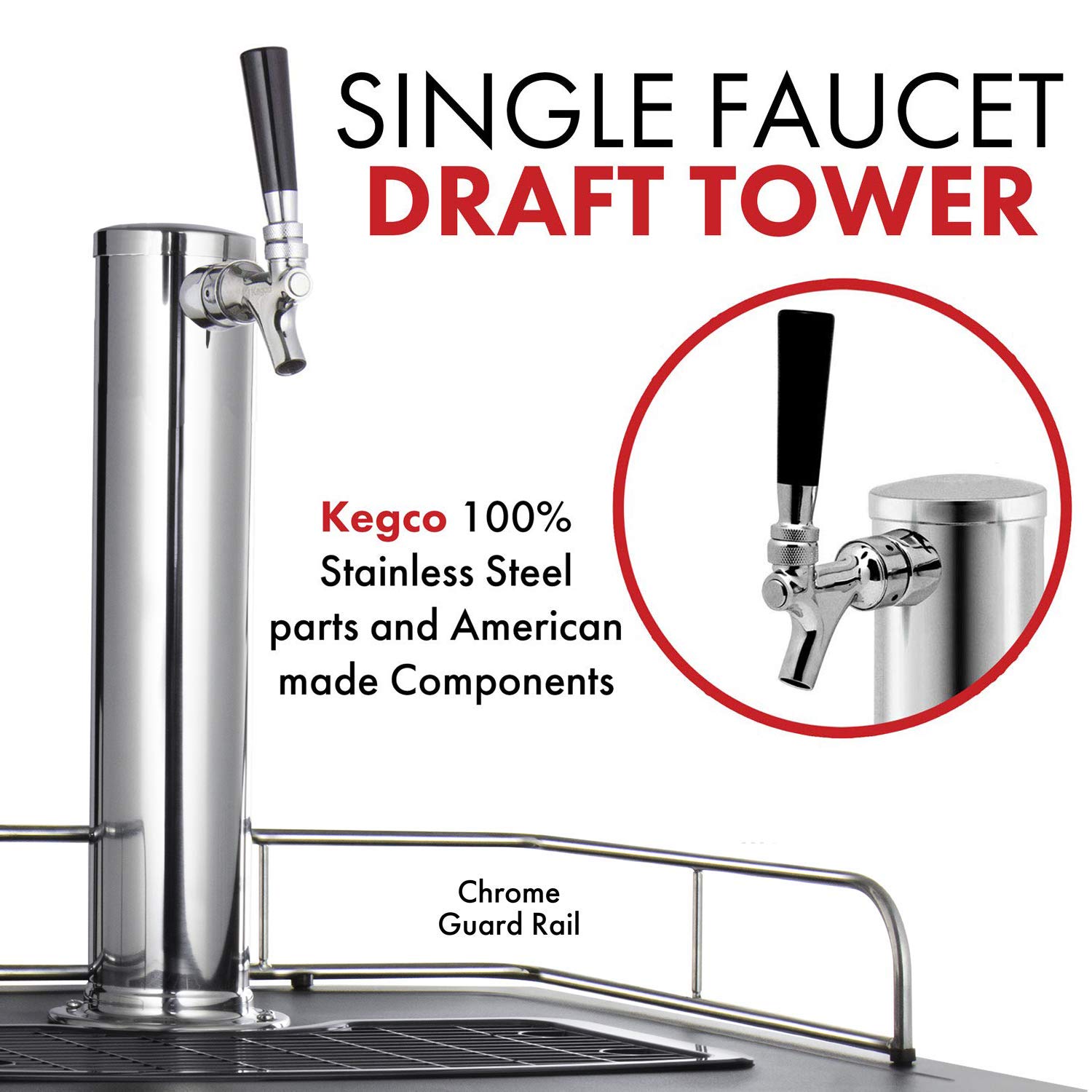 Kegco K309B-1 Keg Dispenser, Black