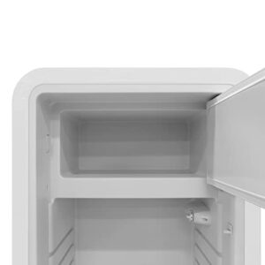 BRAMA Retro Fridge with Top Freezer 9.9 Cu.Ft. Full Refrigerator for Apartment, Condo, House, Kitchen, 24-Inch, White