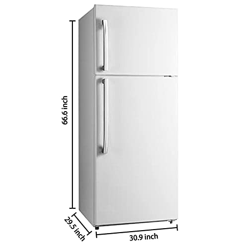 SMETA 18 Cu. Ft Refrigerator for Kitchen Full Size Top Freezer Top Mount Fridge 30" Frost Free, Apartment Garage Ready Refrigerators Double Door with LED light 66 inch tall, White