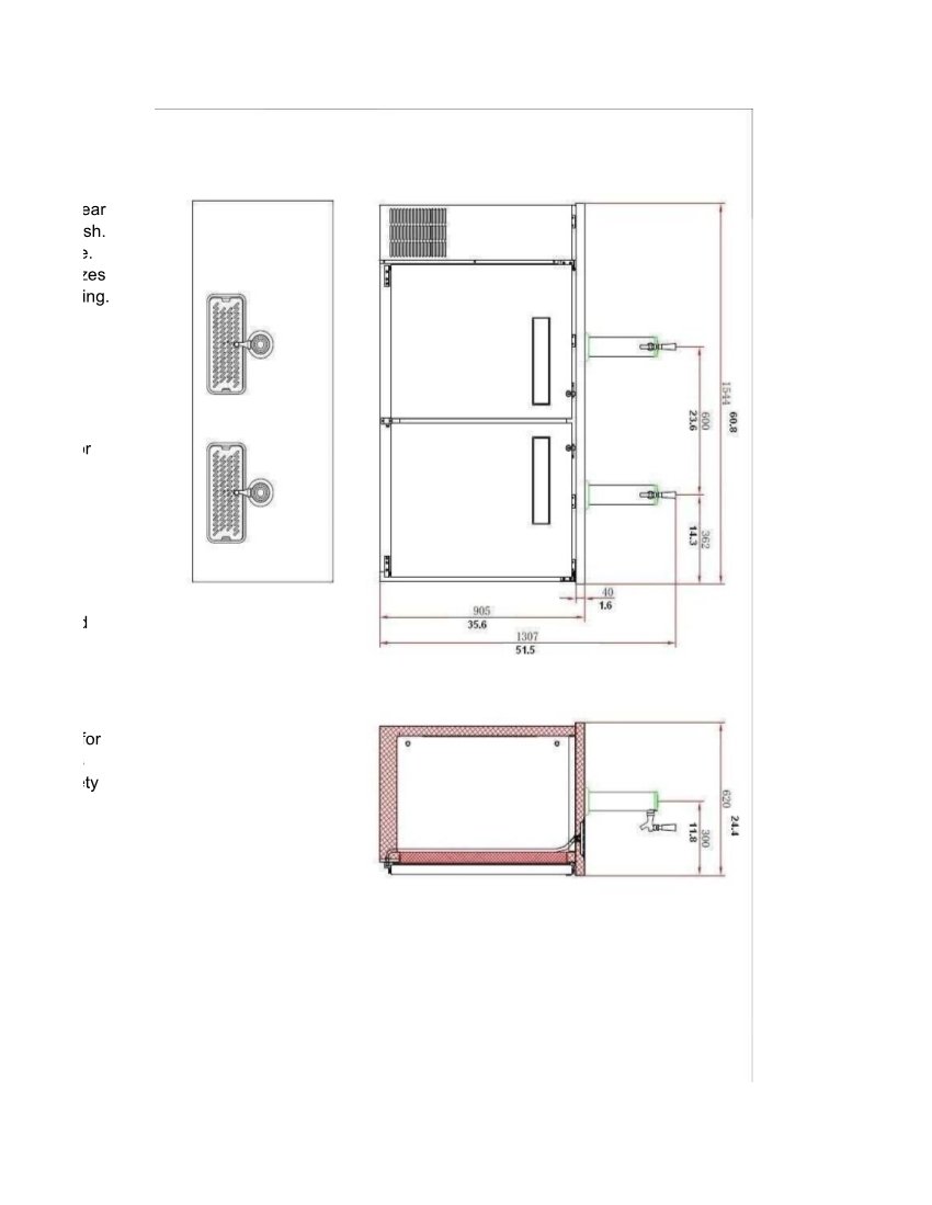 Beer Keg Dispenser Kegerator Commercial Refrigerator Beer double Taps 60" - Black, Half-KegX2, TowerX2,2 Taps