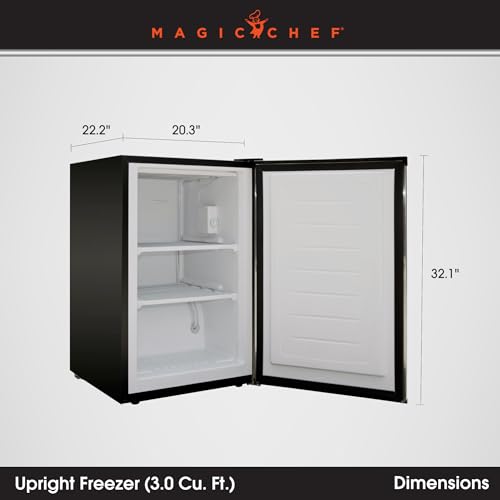 Magic Chef Compact Mini Freezer for Bedroom, Garage, Office, and More with Manual Defrost Function and Recessed Door Handle, Silver