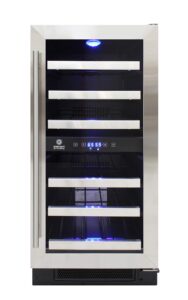 vinotemp 28-bottle dual-zone wine cooler (stainless)