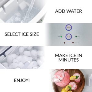 Igloo ICEB33SL Large-Capacity Automatic Portable Electric Countertop Ice Maker Machine, 33 Pounds in 24 Hours, 9 Ice Cubes Ready in 7 minutes, With Ice Scoop and Basket, Perfect for Water Bottles