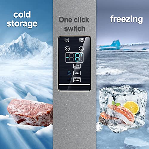 SMETA Upright Freezer, 21 cu. ft Stand Up Convertible Refrigerator Freezer Deep Frost Free Garage Single Door with Digital Control Panel for Kitchen, Home, Office, Stainless Steel