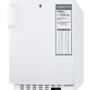 Summit Appliance ADA404REF 20" Wide Built-In All-Refrigerator, ADA Compliant, Factory-installed Lock, 3.32 cu.ft Capacity, Temperature & Open Door Alarms, Automatic Defrost, Adjustable Thermostat