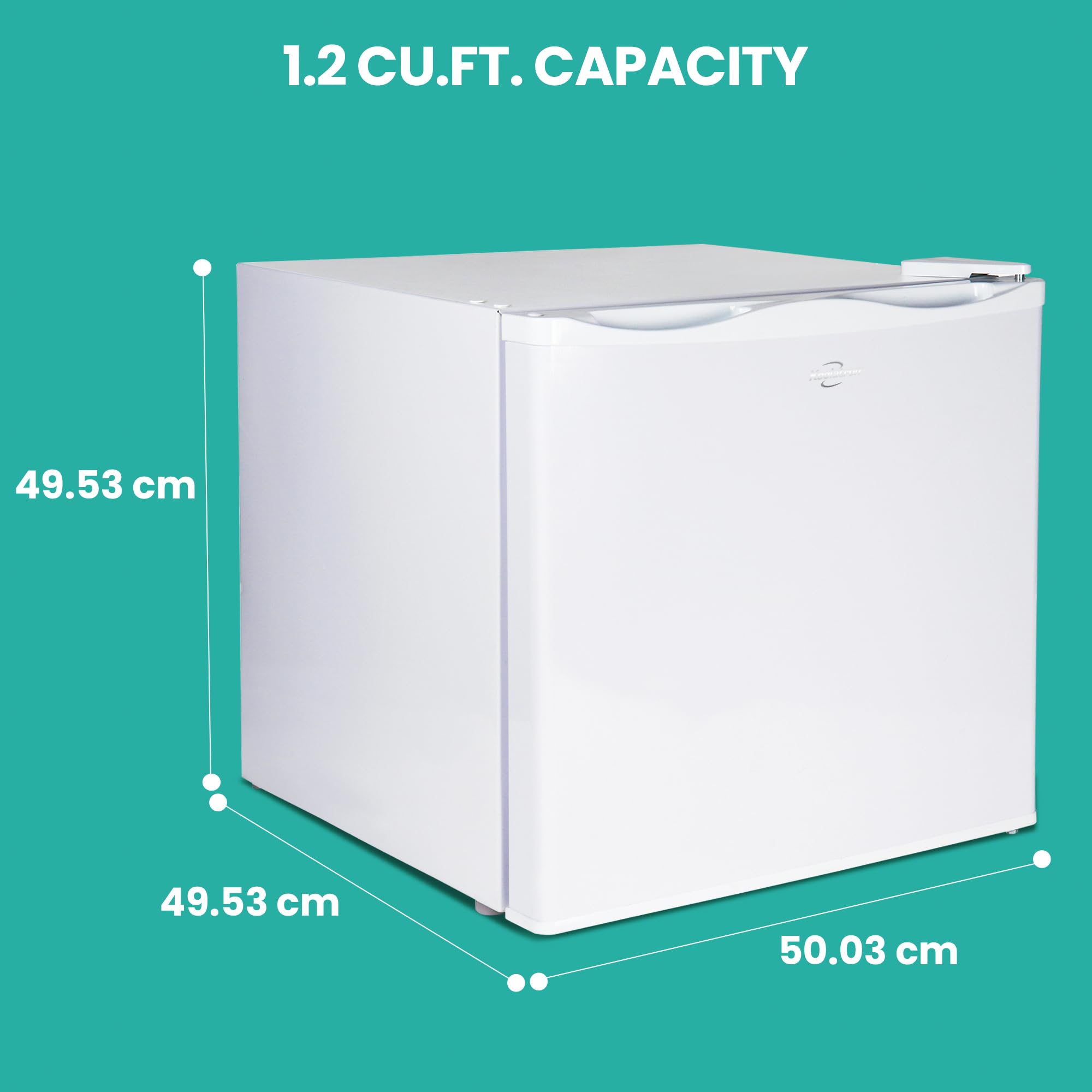 Koolatron Mini Upright Freezer 1.2 cu ft (34L) White, Manual Defrost, Space-Saving Flat Back, Reversible Door, Wire Shelf, for Apartment, Condo, Office, RV, Cabin, Dorm Room, Home Bar