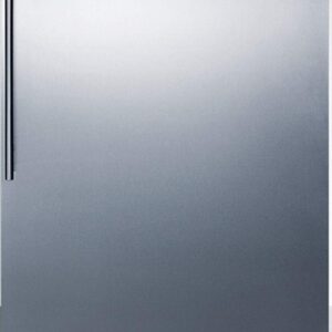 Summit Appliance CT663BKBISSHV Built-in Undercounter Refrigerator-Freezer for Residential Use, Cycle Defrost with Stainless Steel Wrapped Door, Professional Thin Handle and Black Cabinet