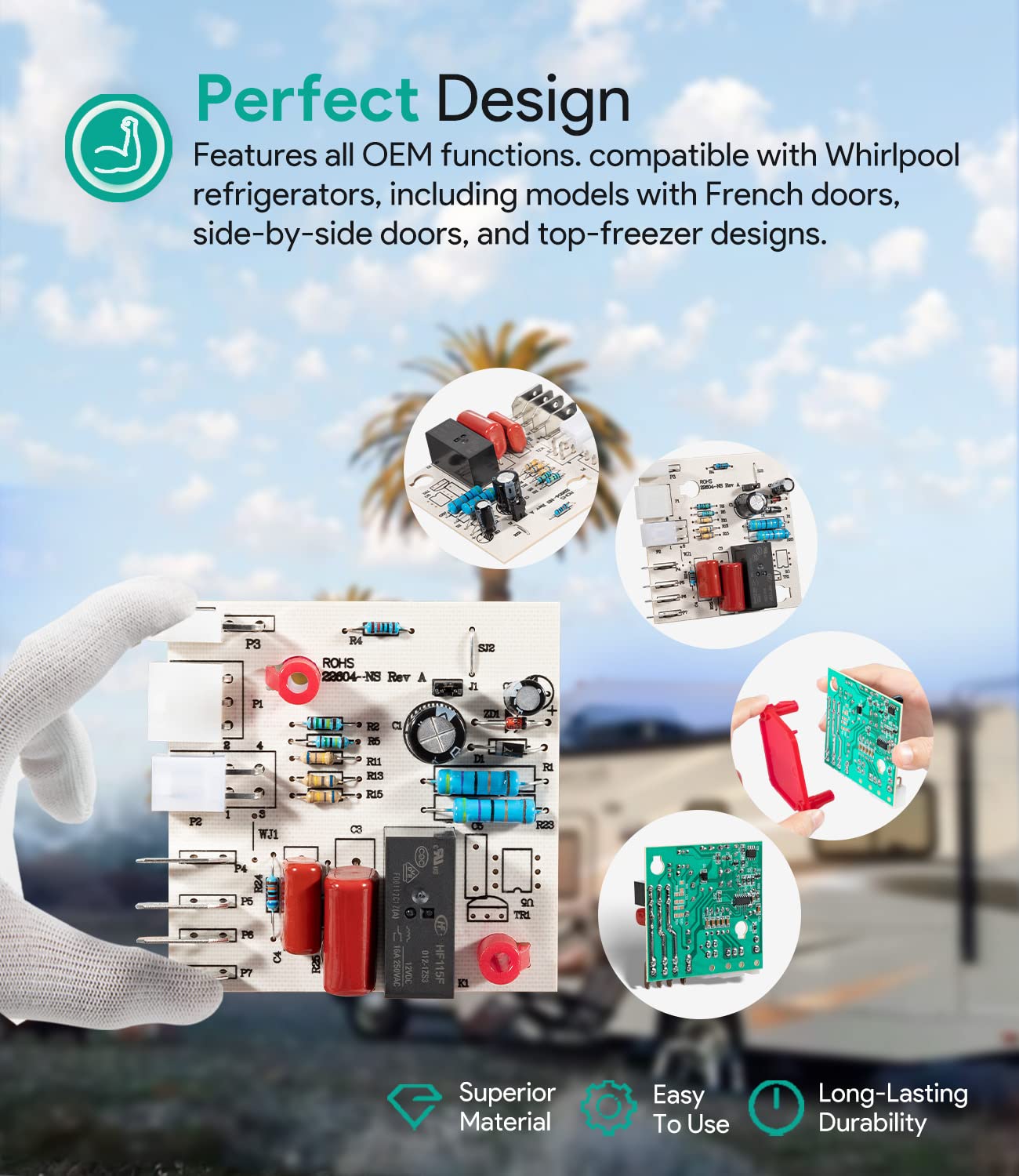 W10135901 Refrigerator Control Board Replacement for Whirlpool W10135901 AP6015576 PS11748857 WPW10135901